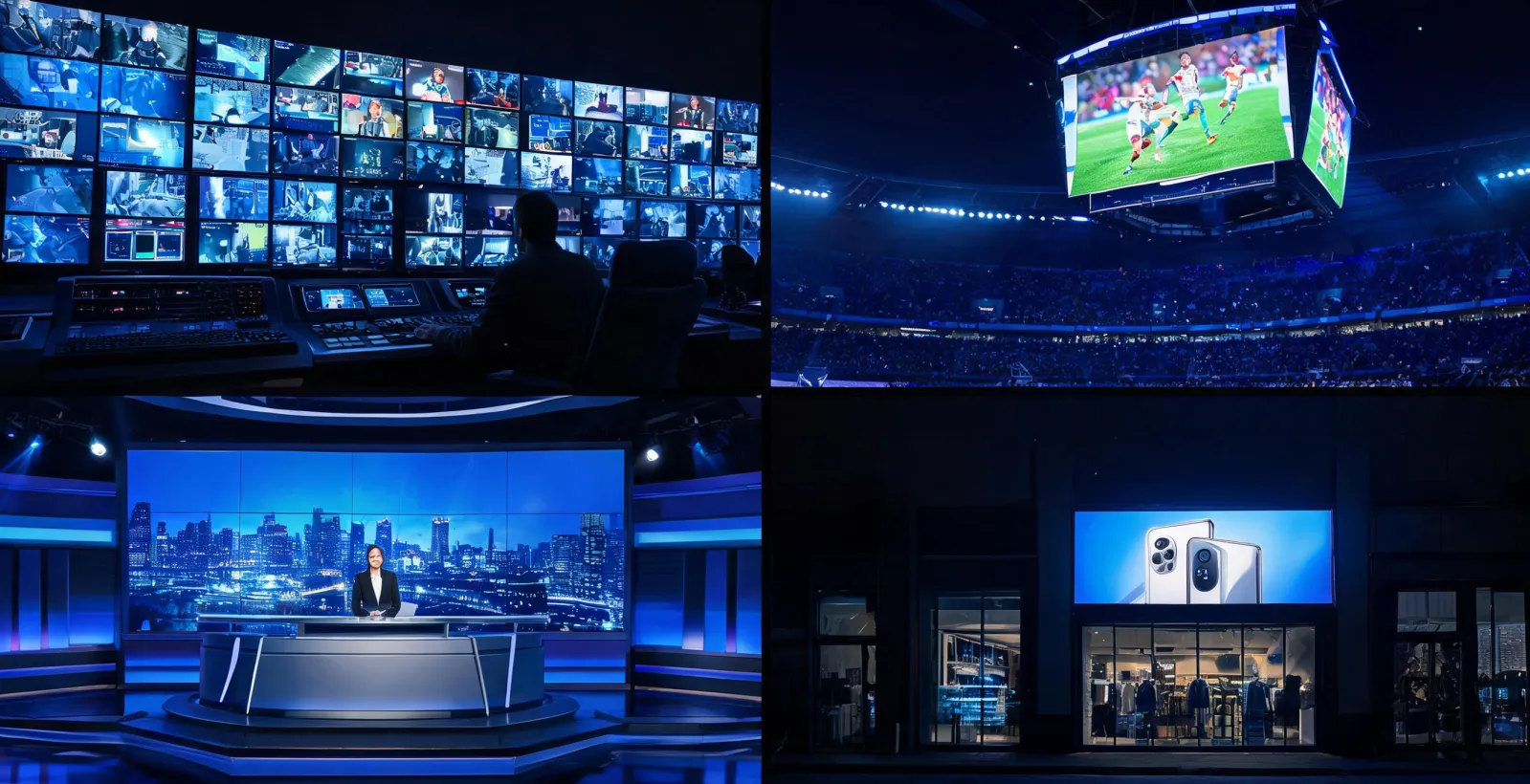 Professional LED video wall applications across commercial venues