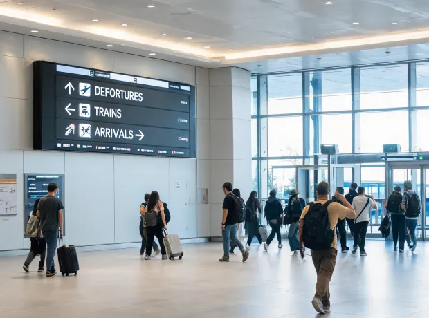 Transportation hub digital signage